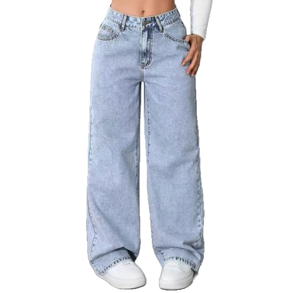 Wide-Leg Jeans High-Waist Plus-Size Jeans
