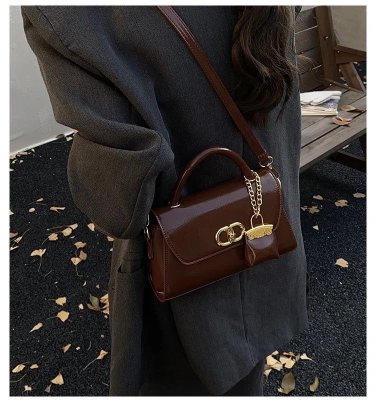 Famous Designer Leather Shoulder Bag For Women - Classic Elegant Handbag Messenger Bag Ladies Luxury Brand