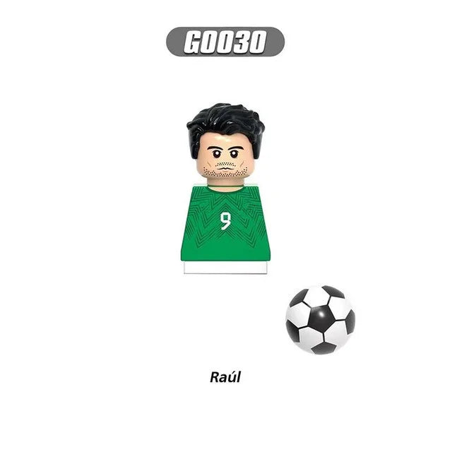 World Famous Football Players Figurine Messi Ronaldo Neymar Lewandowski Mini Action Building Block Model Toy Kids Gifts