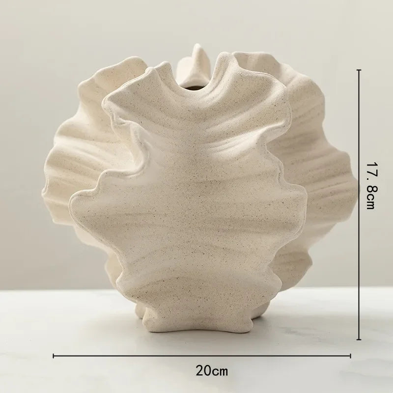 Ceramic Vase Geometric Wavy Patterns