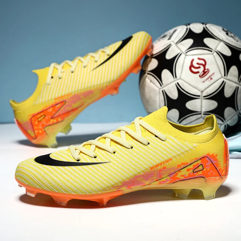 New Men Outdoor Football Boots Soccer Shoes Cleats Match Training TF/FG Grass Ankle Long Spikes Sport Hot-selling High-quality