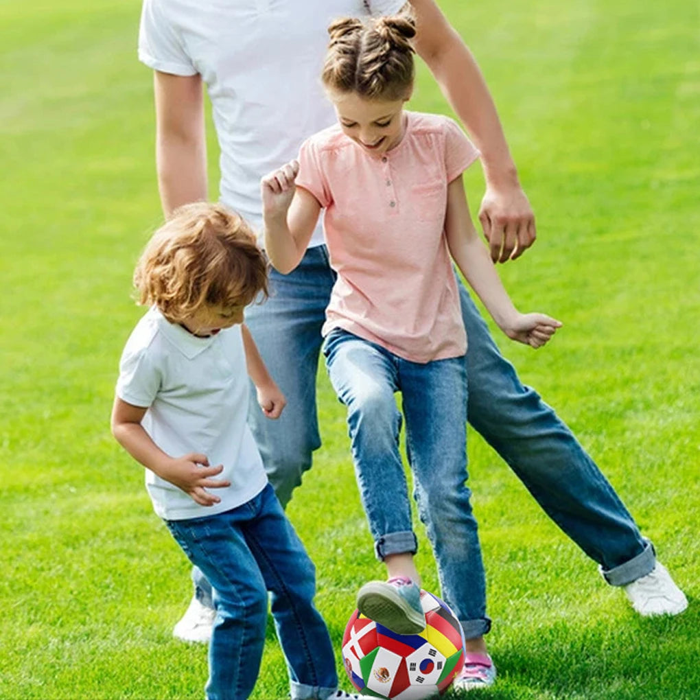 Flag Printed Soccer Ball Official Size 5 Soccer Match Ball Outdoor Match Game Football Pvc 2.7Thickened Team Training Footy Ball