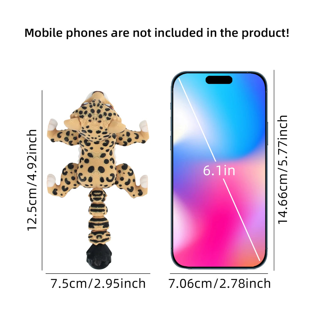 3D printed cheetah, integrated articulated simulation animal model, creative multi-color desktop decoration, creative trendy pla