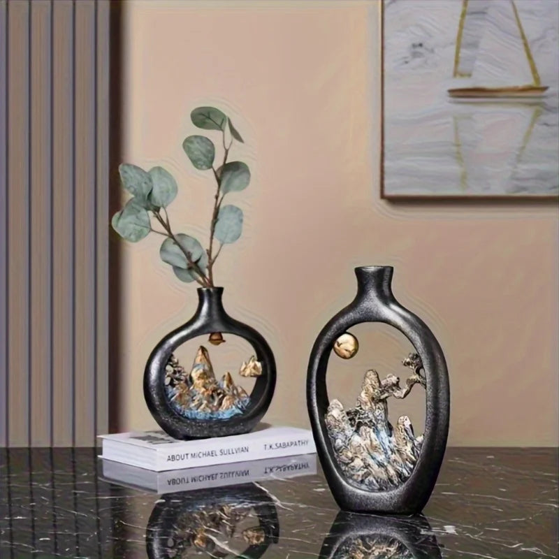 1PC Landscape Retro Decoration - Modern Desktop Vase Display
