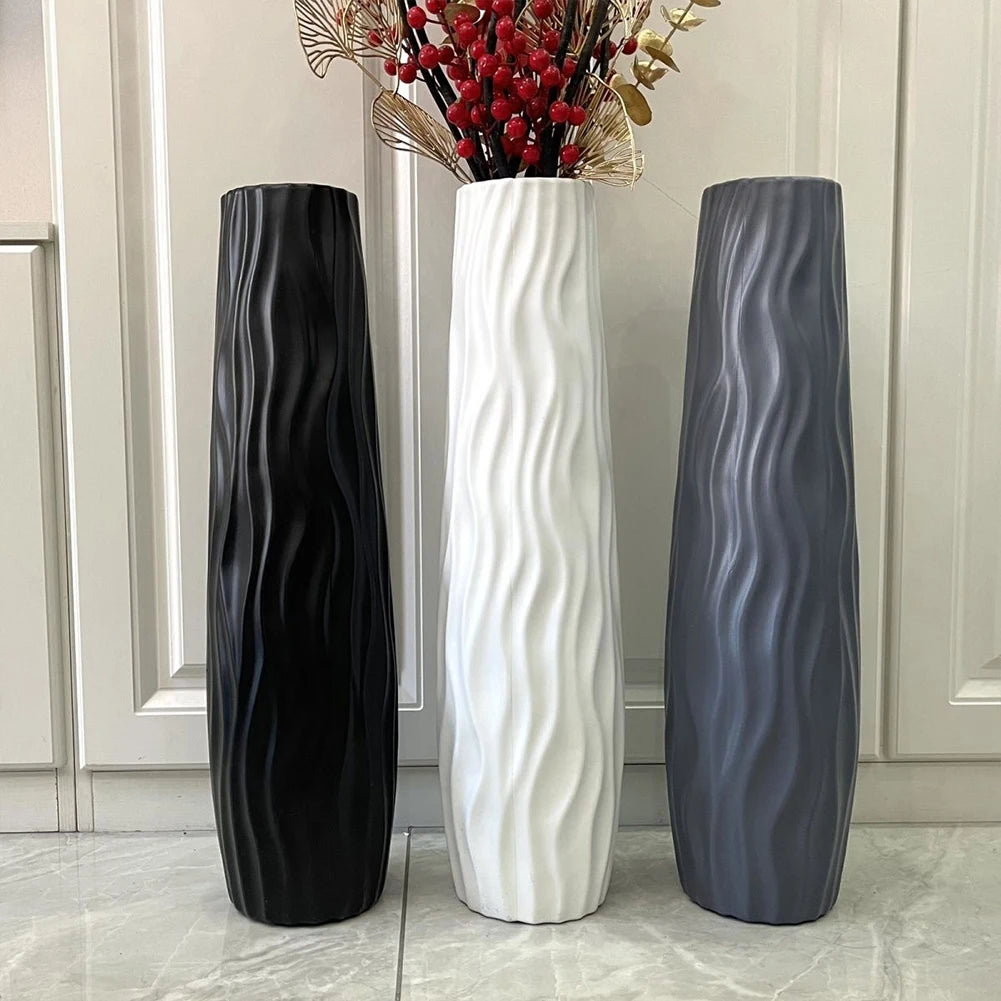Large Floor Vase Decorative Vase Textured Floor Standing Vase for Home Living Room