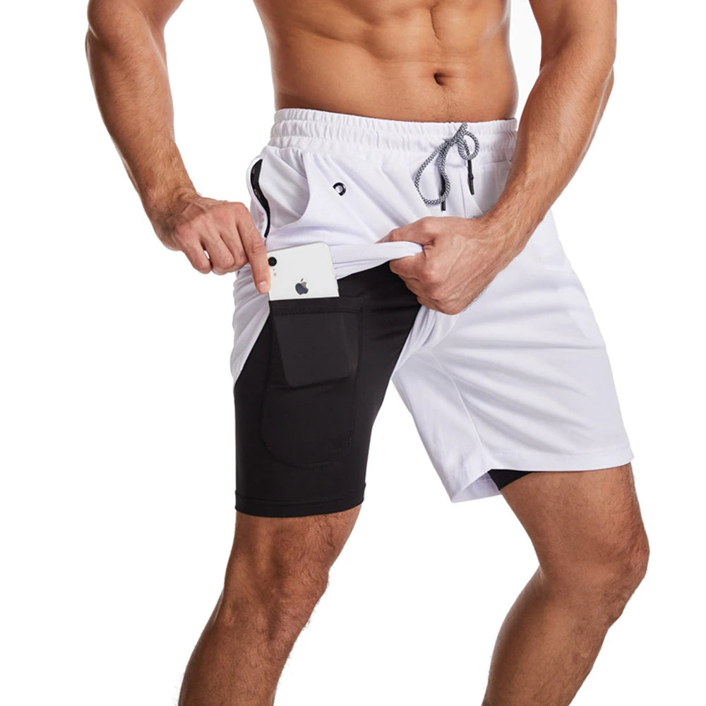 2025 Newest Running Shorts Men 2 in 1 Training Gym Shorts Fitness Men Joggers Jogging Summer Sports Shorts Workout Short Pants