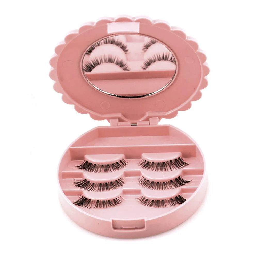 Cute Bow Beauty Pink Plastic Lashes Organizer Lashes Container Box False Eyelash Box Makeup Tool
