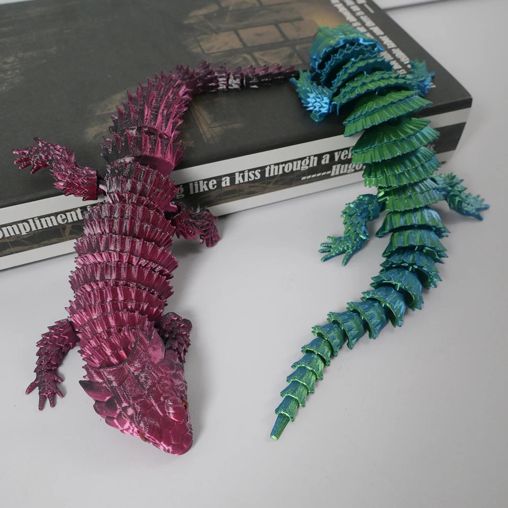 3D Printed Lizard Statue, Flexible 3D Printed Animal, Colorful Figurines Statue, Gifts