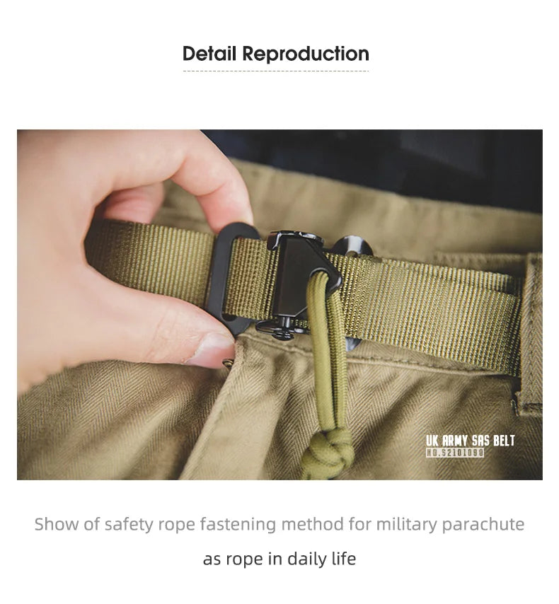 Maden Tooling American Retro SAS Quick-Buckle Belt Green Tactical Automatic Men Fashion Multifunctional Belt
