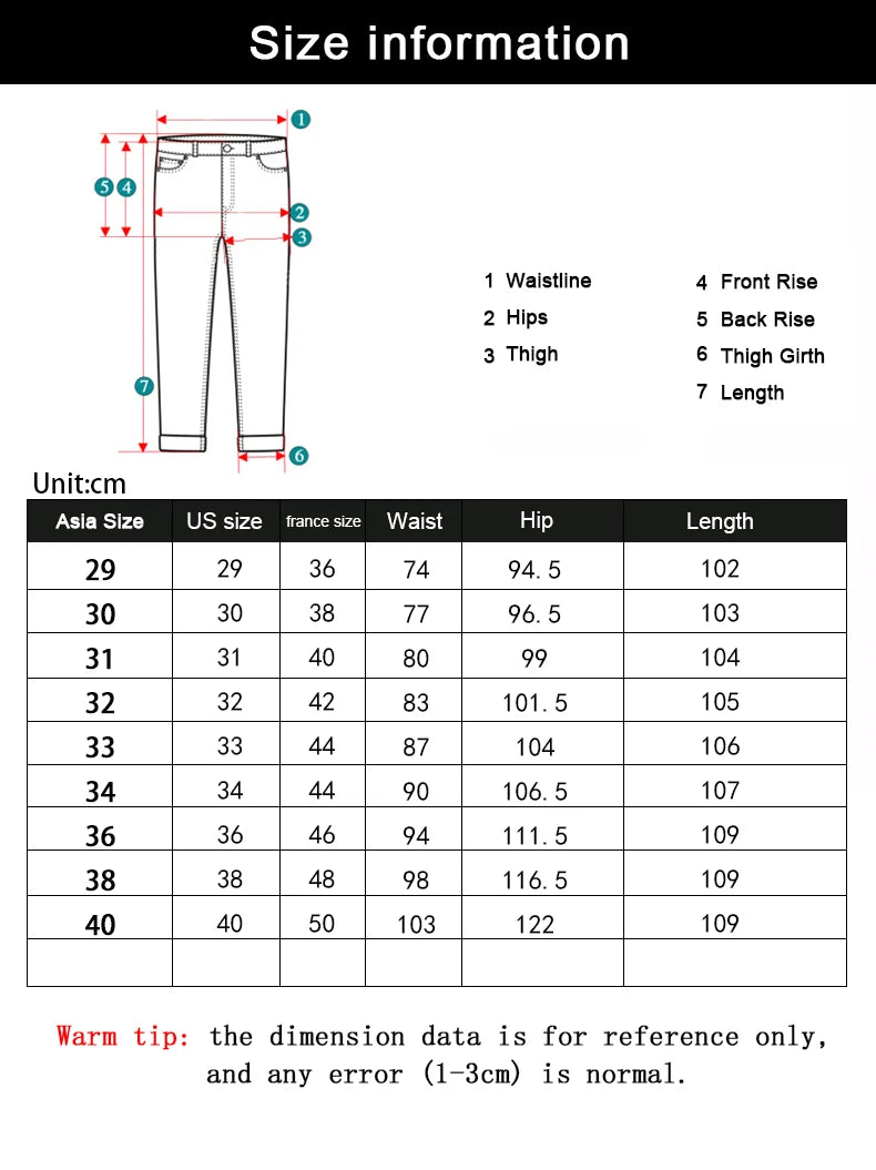 Wthinlee New Business Men's Jeans fleece Casual Straight Stretch Fashion Classic Blue Black Work Denim Trousers Male  Clothing