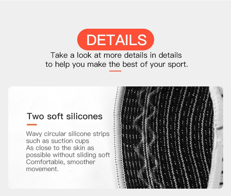1/2 PC Knee Pads Strap Patella Medial Support Meniscus Silicone Compression Protection Sport Knee Braces Basketball Running Prot