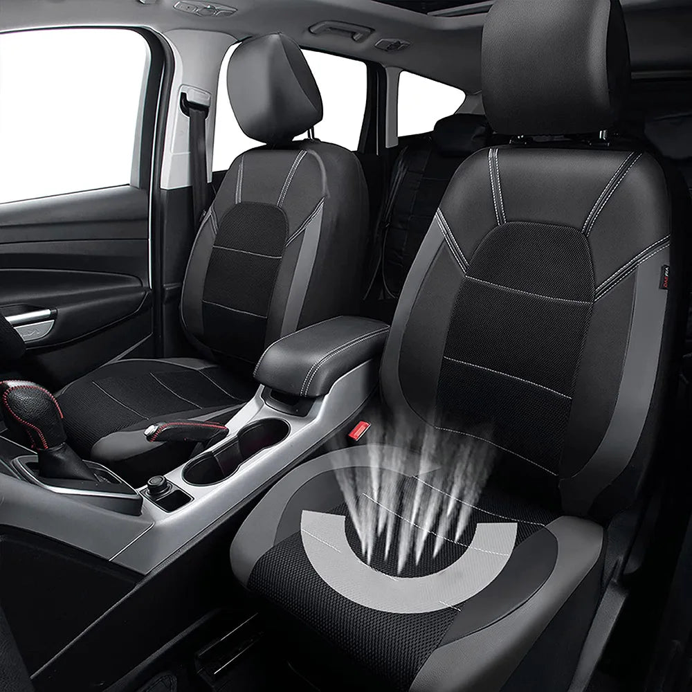 9 Pieces/set Car Seat Cover Car Leather Breathable Fabric Universal Pu Leather Car Seat Cushion Front And Rear Seat Full Protect