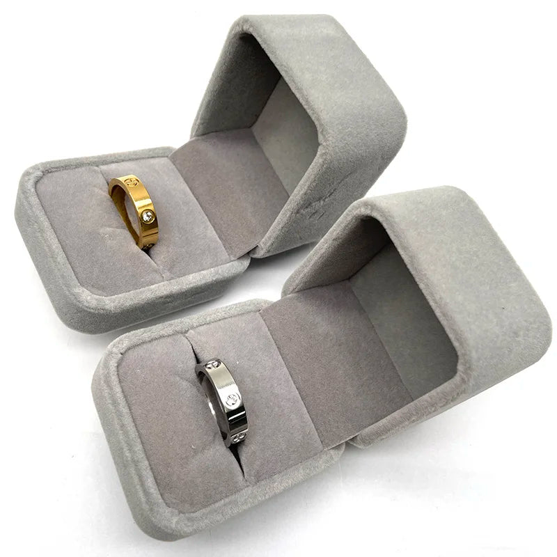 Stainless steel PVD plated 18k gold cartire cross zircon stone love couple ring for men women Valentine's Day birthday gift
