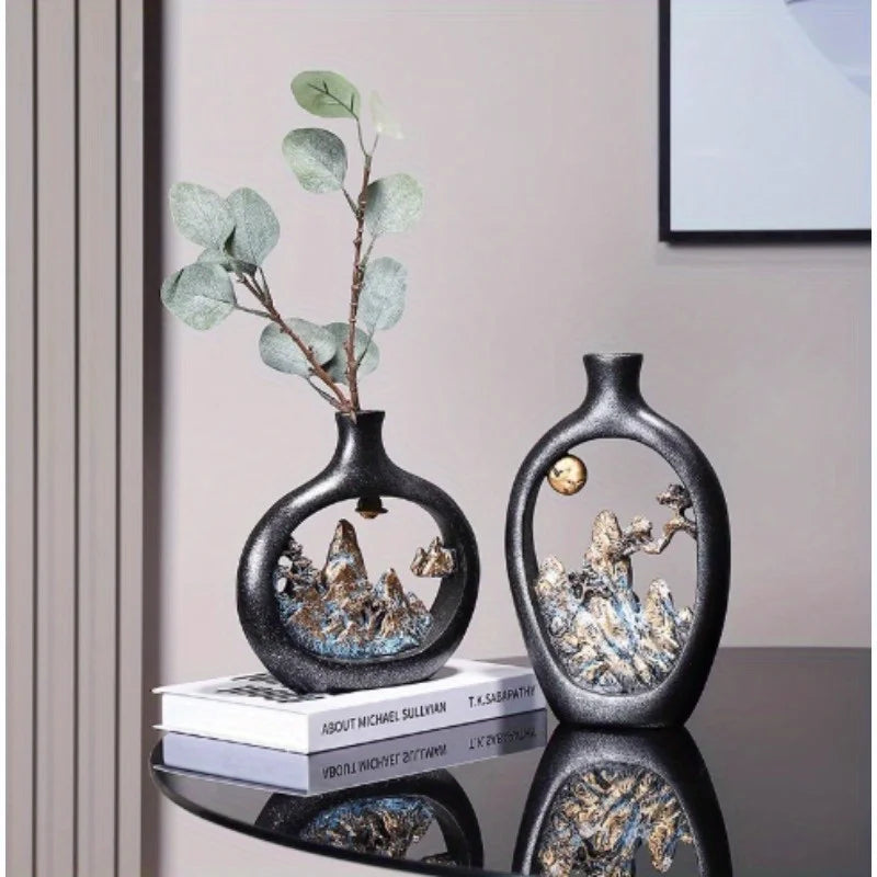 1PC Landscape Retro Decoration - Modern Desktop Vase Display
