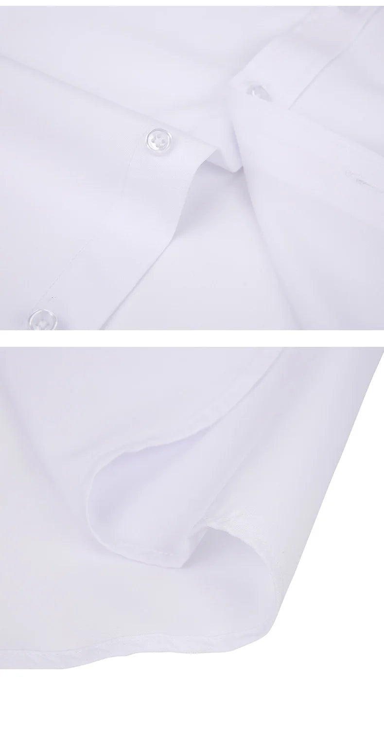 New spring and summer American men's shirt business casual long sleeve slim professional formal wear free ironing solid color