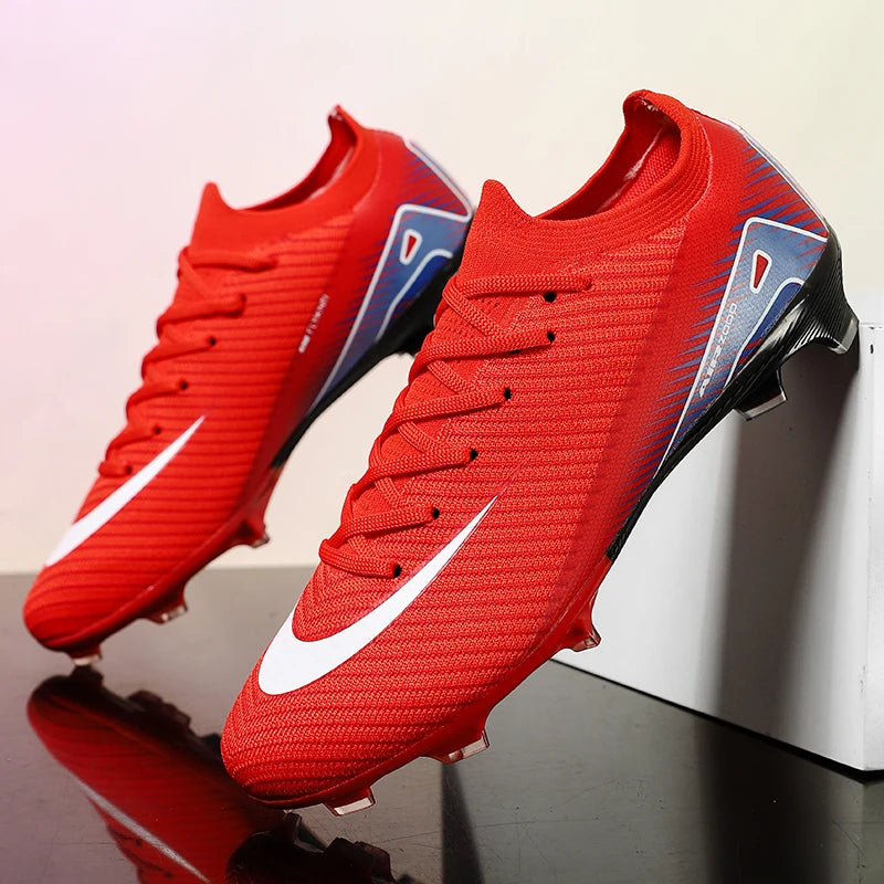 New Men Outdoor Football Boots Soccer Shoes Cleats Match Training TF/FG Grass Ankle Long Spikes Sport Hot-selling High-quality
