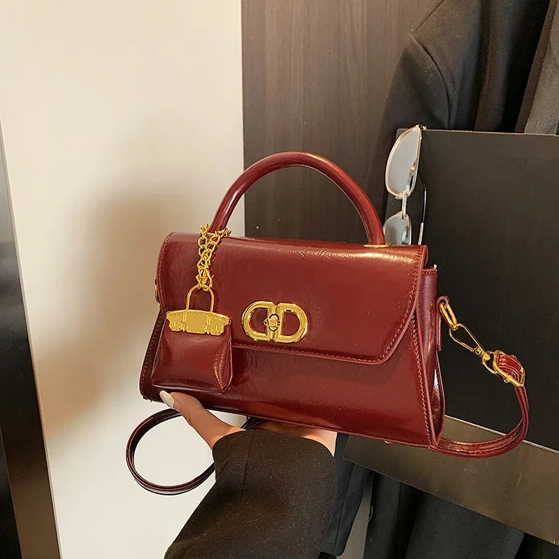 Famous Designer Leather Shoulder Bag For Women - Classic Elegant Handbag Messenger Bag Ladies Luxury Brand