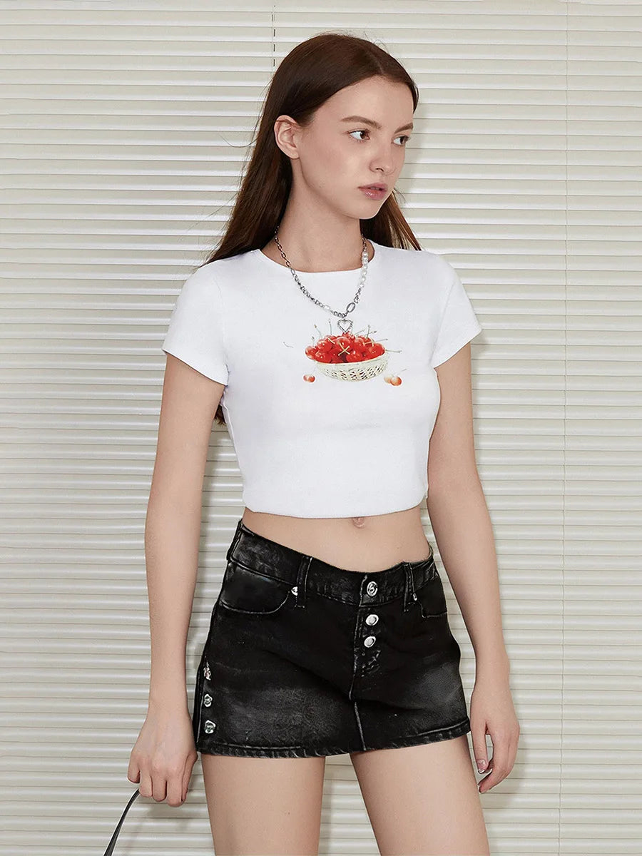 Ladies Denim Skirts with Stylish Side Buttons and Slit Detailing Solid Color Mini Skirt for Summer Fashion and Streetwear