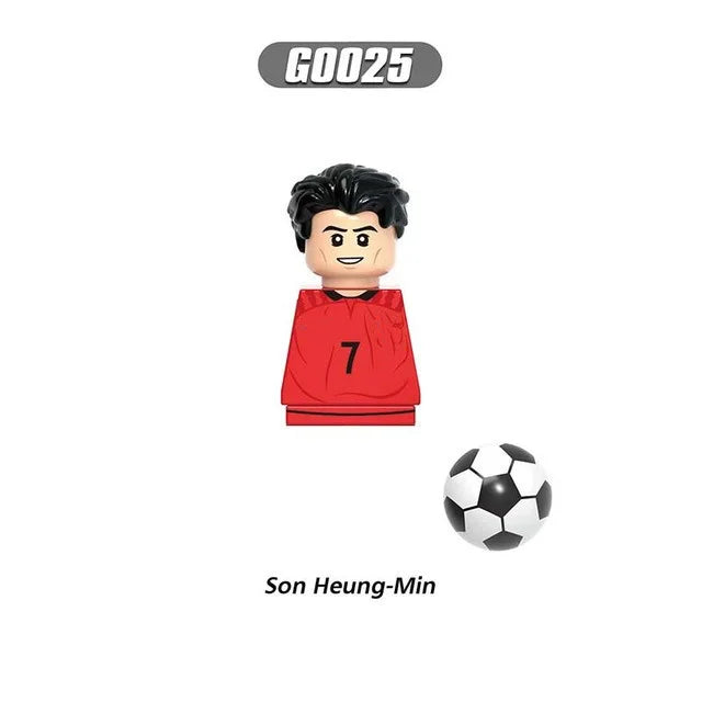 World Famous Football Players Figurine Messi Ronaldo Neymar Lewandowski Mini Action Building Block Model Toy Kids Gifts