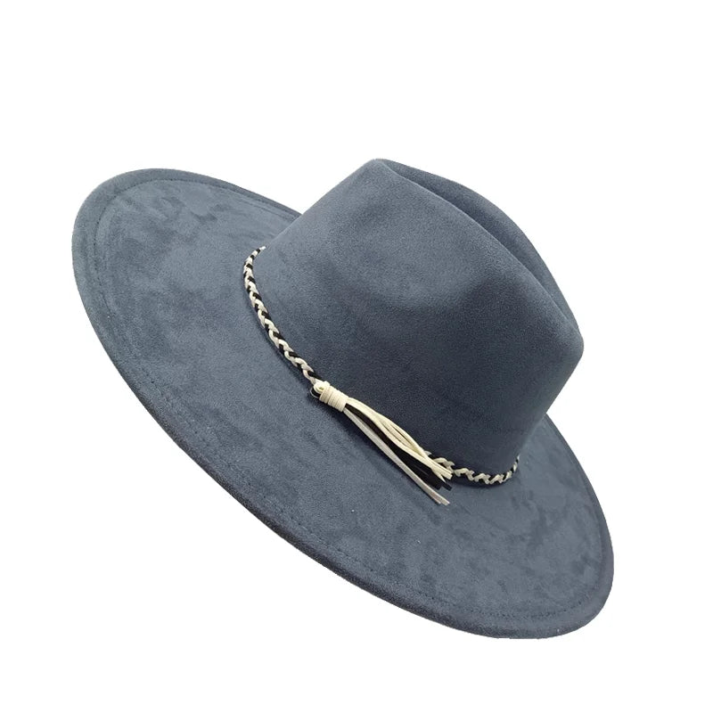 Gorras Para Hombres Three styles Suede Hat Water drop hat 9.5cm Wide Brim Fedora Hat Women's Autumn and Winter Felt Jazz Hat