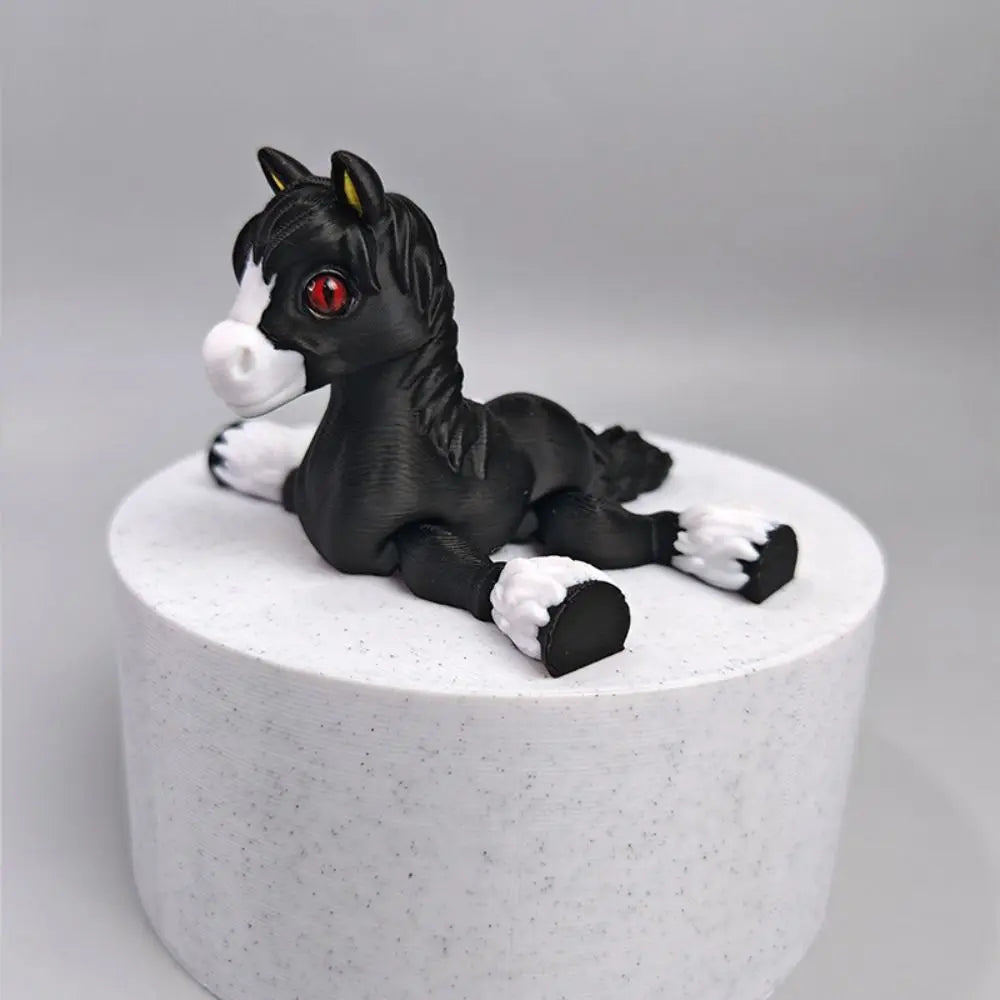 Cute 3D Printed Horse Animals Multi-joint Movable Relief Sensory Kids Gift Mini Home Ornament Desktop Decorations