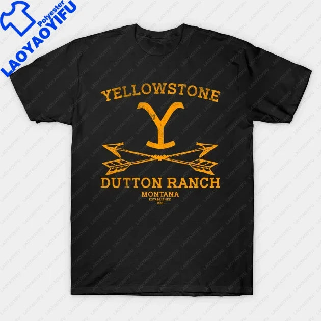 Yellowstone Dutton Ranch T Shirt TV Shows Tshirts Cool Western Cowboy Graphic Tshirt Men Oversized Shirt Ropa Hombre Camisetas
