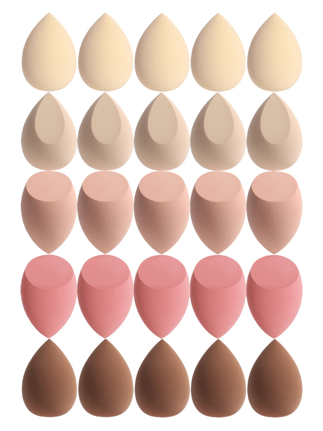 25 Beauty Eggs (Makeup Sponges), Foundation Make-Up Mixed Beauty Sponges, Liquid, Cream and Powder Flawless, Multi-Color Makeup
