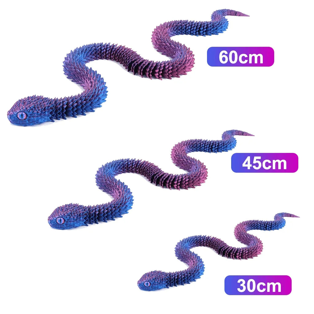 3D Printed Snake Movable Joint Simulation Snake Figurine Creative Home Office Desktop Ornament