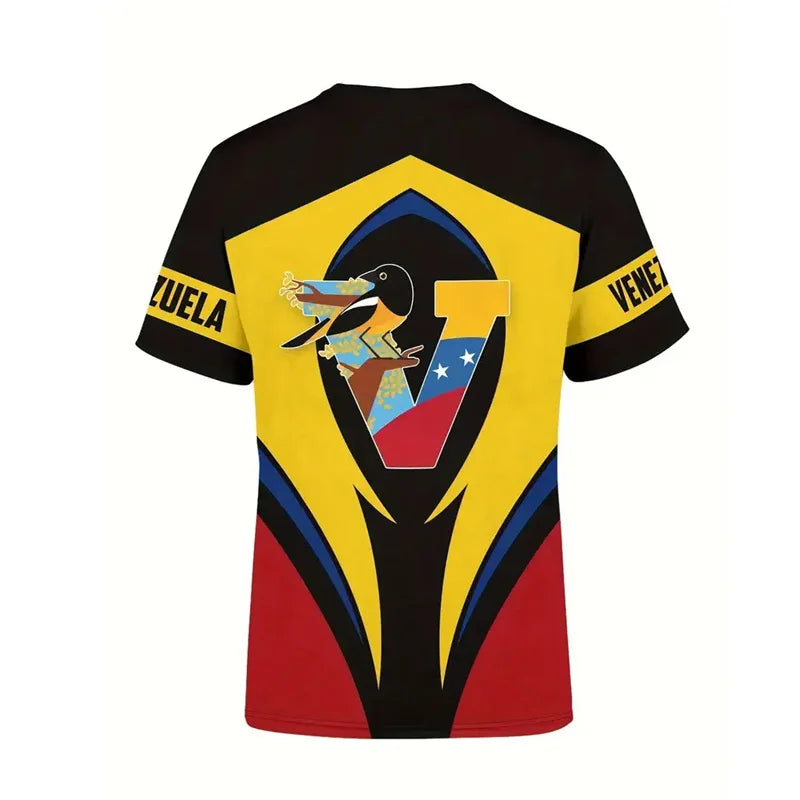New In Venezuela Flag T Shirt Men Fashion 3d Printed T-shirt Street Oversized Casual Sports Tops Crew Neck Short Sleeve Tees