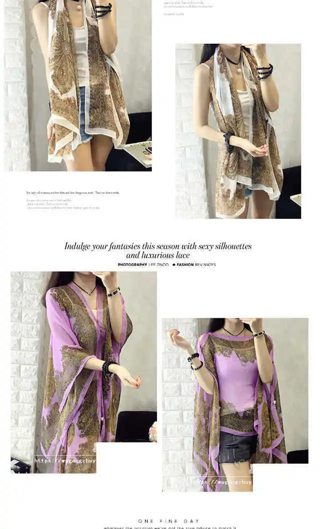 Fashion Woman Scarf Shawl Beach Cover-Ups Blouses Sun Protection Cardigan Summer Beach Holiday Cardigan Women Long Blouses Tops