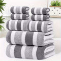 2pcs Luxury Coral Fleece Towel Set - 5-Star Hotel Standard Super Soft Quick Dry Bath & Hand Towels, Non-Shedding, Striped