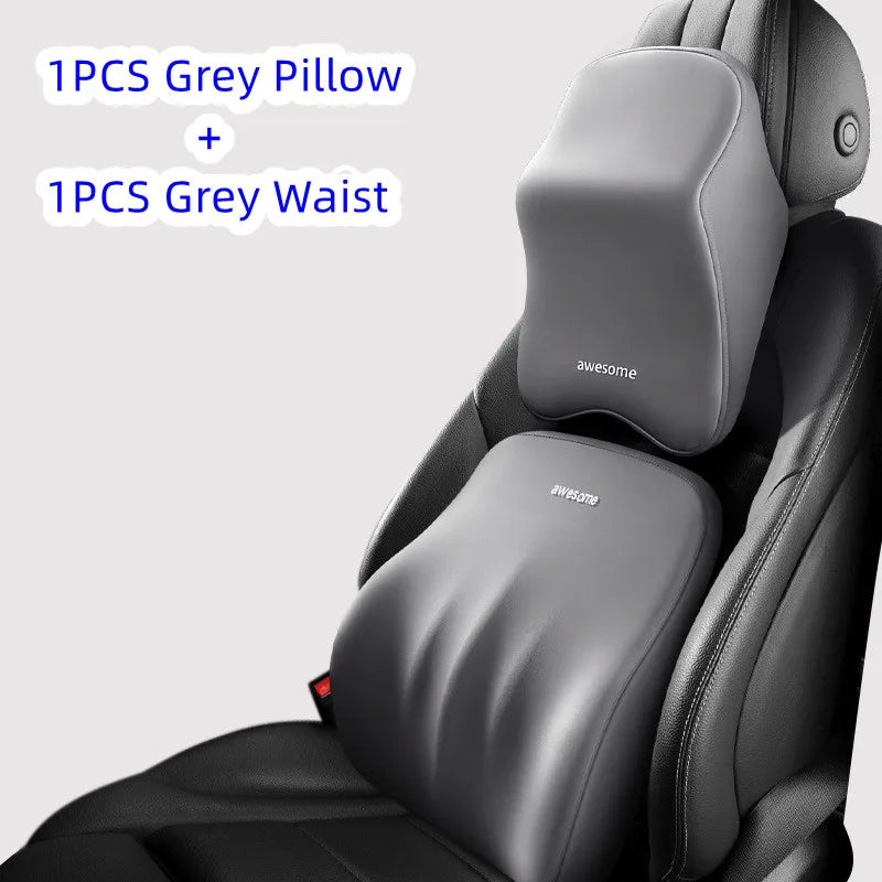 Car Lumbar Back Support Headrest Neck Pillow Memory Foam Lumbar Pillow Universal Soft Neck Pillows Cushion Car Seat Cushion