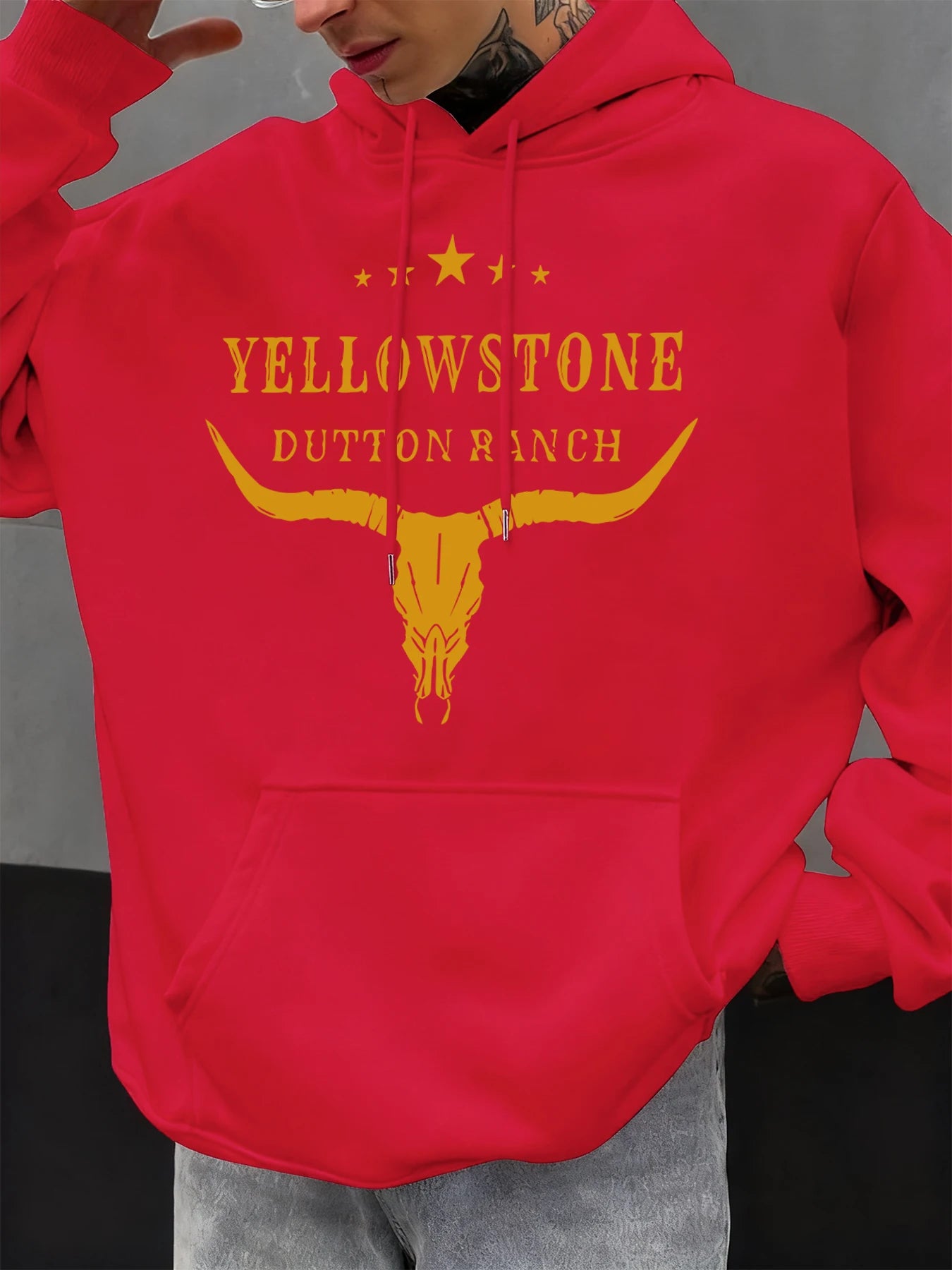 Yellow Stone Dutton Ranch Prints Men Hoody Autumn Fleece Hoodies Hip Hop Oversized Streetwear Comfortable Casual Clothing
