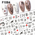 1PCS Valentine's Day Nail Stickers Cartoon Love Nail Supplies Nail Decals for Ladies Nail Art Decoration