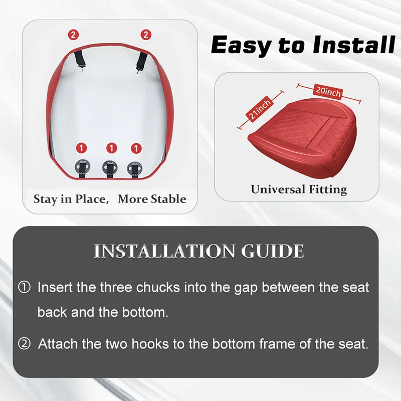 Universal 1PCS Nappa Leather Car Seat Cover Wrap Around Bottom Seat Cushion Waterproof Durable Car Seat Protector Auto Accessory
