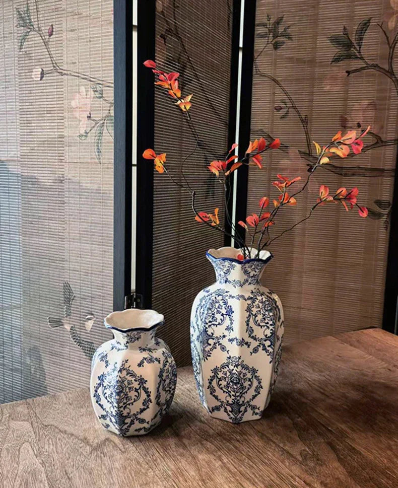 Hand-Painted Vase Blue White Porcelain Vase