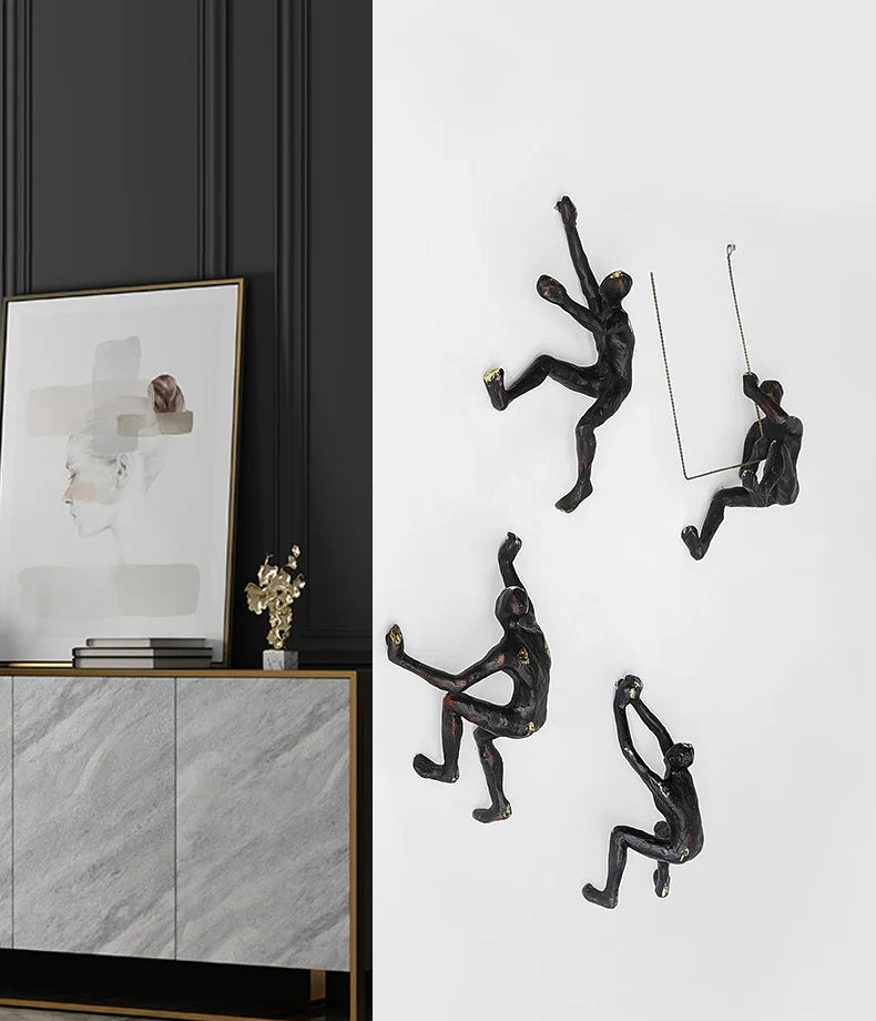 Retro Rock Climbing Character Wall Decoration Pendant Nordic Modern Living Room Bar Background Crafts