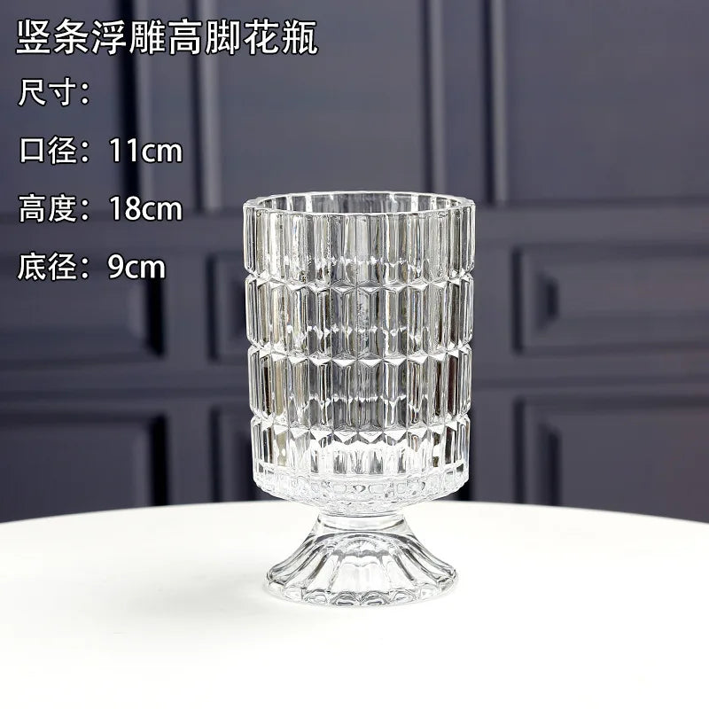 Embossed Vase Glass Crystal Net Red French High-quality