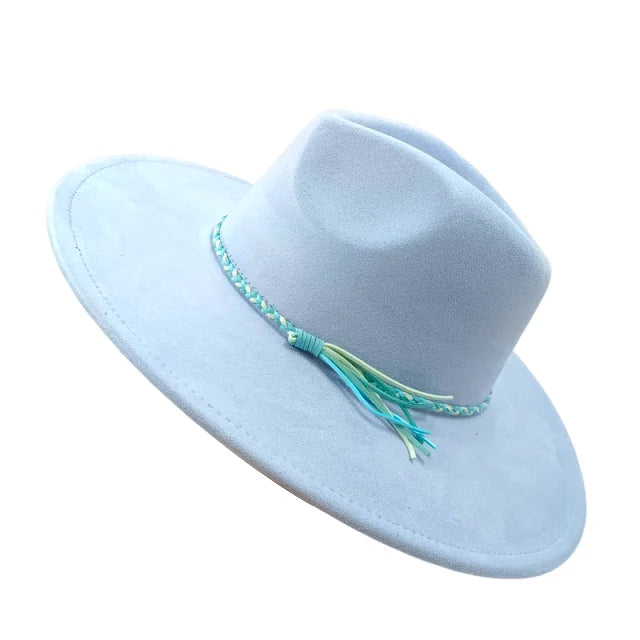 Gorras Para Hombres Three styles Suede Hat Water drop hat 9.5cm Wide Brim Fedora Hat Women's Autumn and Winter Felt Jazz Hat