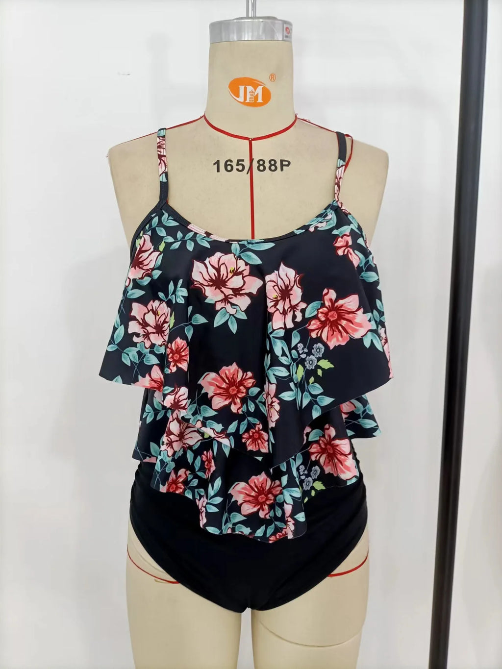 Swimwear Ruffles Women Suits Two Piece Sets Printed Beachwear High Waist Bikini Set Bottoms Push Up Tankini Swimsuits Women