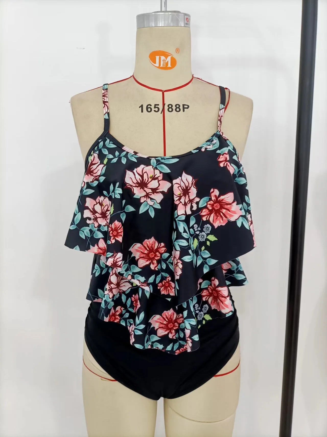 Swimwear Ruffles Women Suits Two Piece Sets Printed Beachwear High Waist Bikini Set Bottoms Push Up Tankini Swimsuits Women