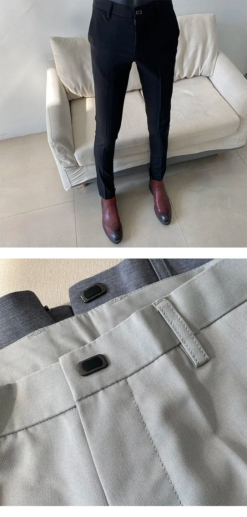 Men Dress Pants Thin Suit Pants Stretch Slim Formal Trousers Calça Masculina Solid Casual Pantalone Hombre Fashion Men Clothing