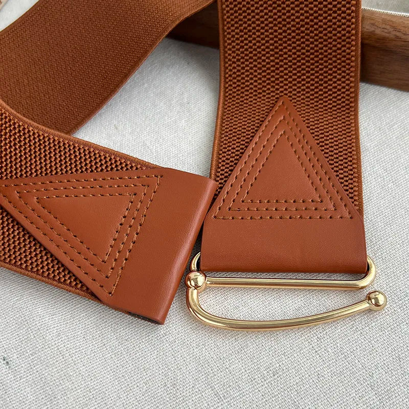 Women's belt with elastic waistband, decorative, simple skirt, versatile elastic coat, fashionable matching, dress, wide belt