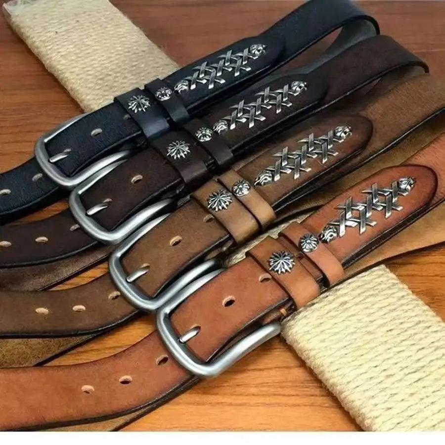 Men's Leather Belt New Male Waistband Ceinture Hommes Leather Belts for Men Width:38mm Accessories Belts