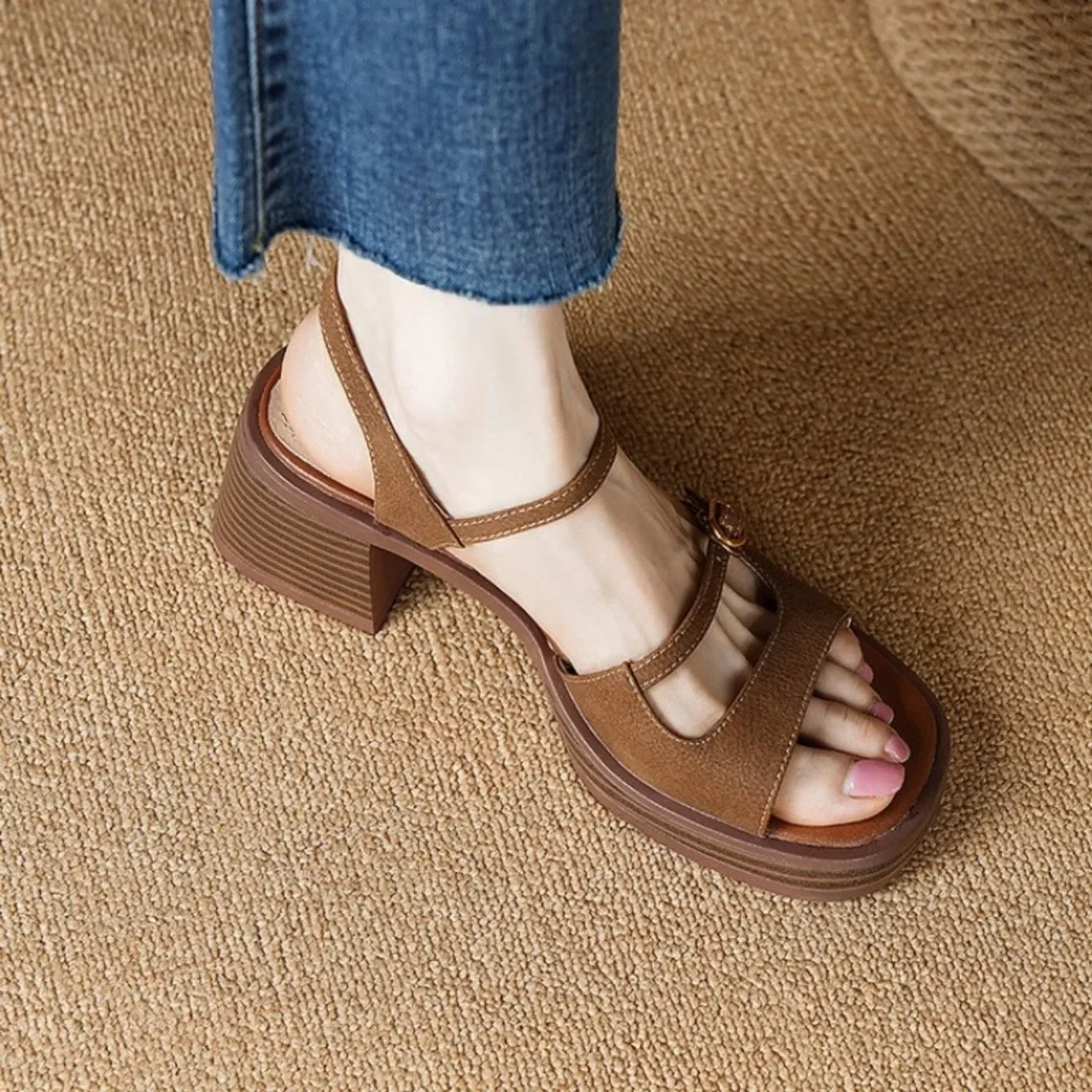 Fashion Casual Open Toe Shoes for Women High Heels Strange Style Solid Color Designer Sandals Plus Size