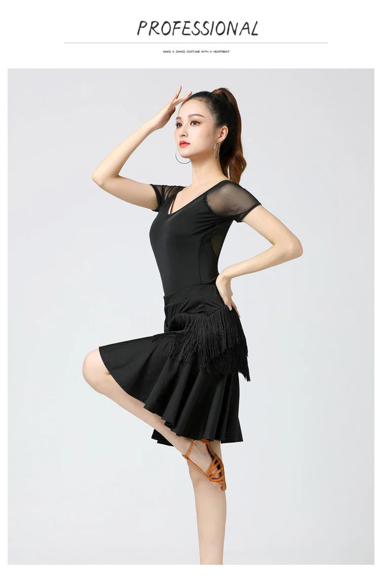 Adult Latin Dance Skirts Women's Practice Clothing Tassel Skirts Bot Wear Cetition Dance Performance Clothing