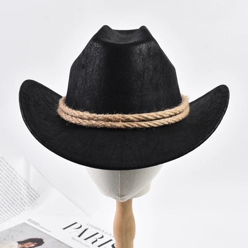 New Vintage Roll Brim Western Cowboy Hats Outdoor Travel Gentleman Cowgirl Jazz Hat Holidays Party Cosplay Hat
