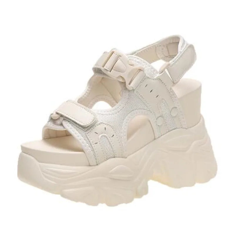 Brand Chunky Platform Sandals Women 10.5CM High Heels Sexy Open-toed Sandals Wedge Increased Shoes Ladies Beach Summer Sandalia