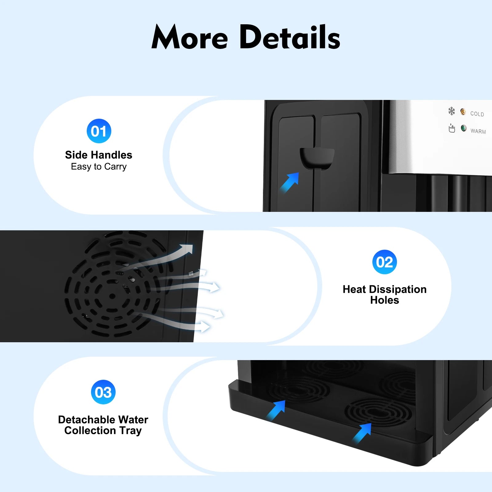 HS-09 Hot/Cold Desktop Electric Water Dispense Water Detachable Design Cooler Dispenser Water Cooler for Home Office