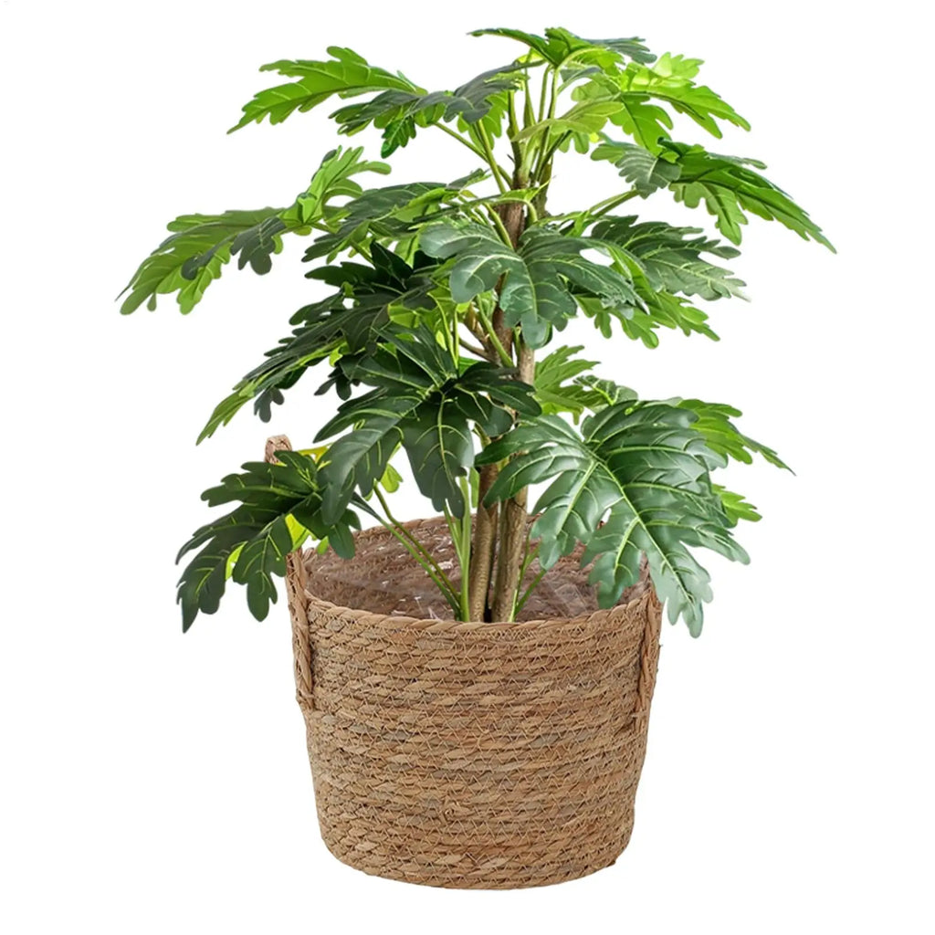 Plant Basket Straw Vase Decoration With Handle Plant